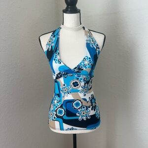VINTAGE MODELLI PARIS halter top !! multicolored !